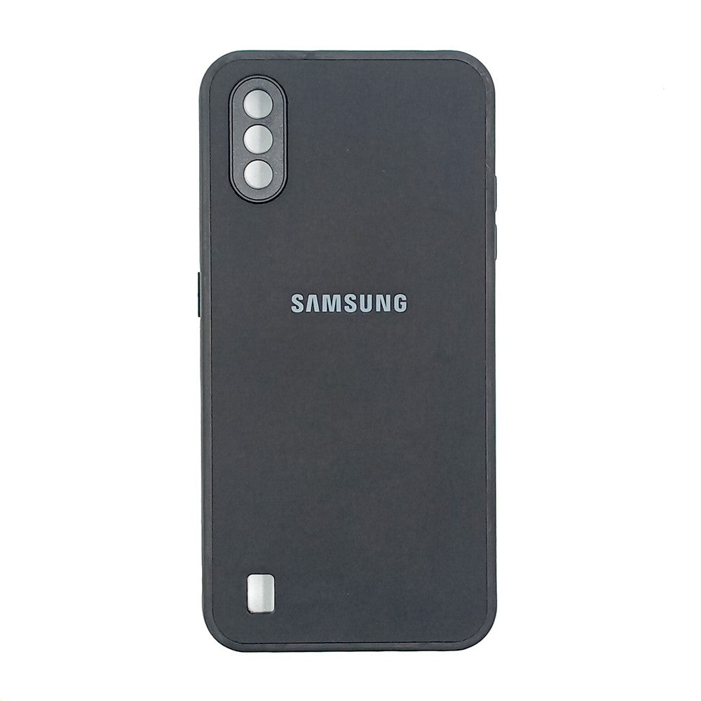 Samsung A01 / M01 Logo Silicone back cover with velvet inside protection layer
