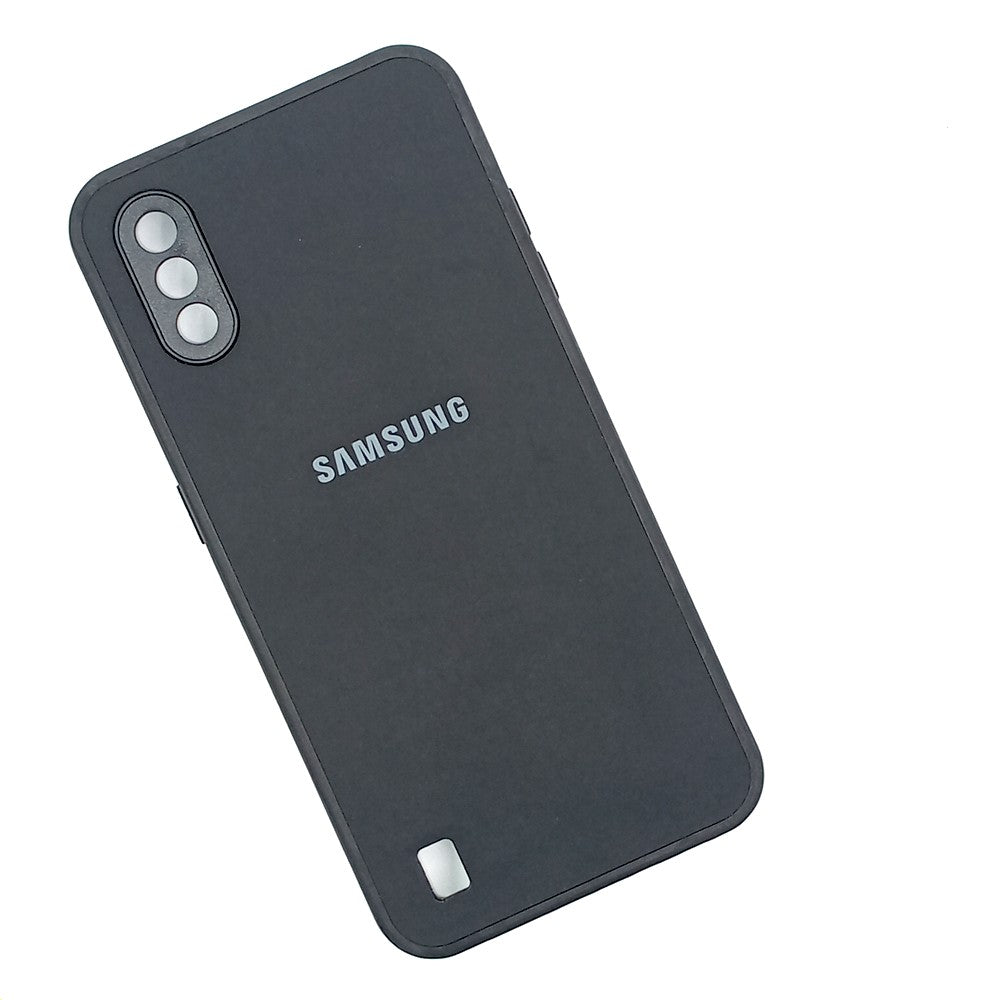 Samsung A01 / M01 Logo Silicone back cover with velvet inside protection layer