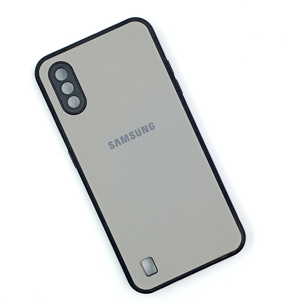 Samsung A01 / M01 Logo Silicone back cover with velvet inside protection layer