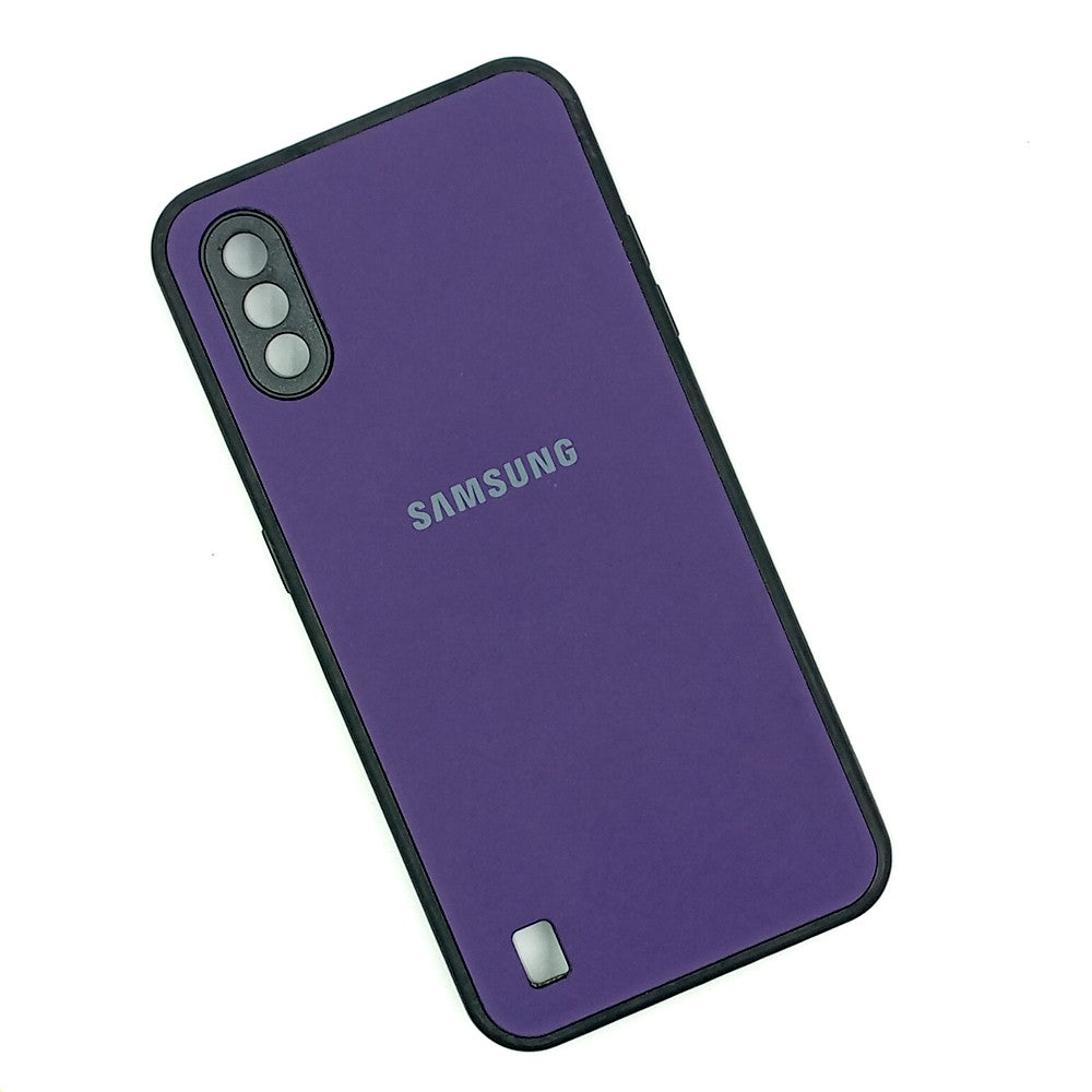 Samsung A01 / M01 Logo Silicone back cover with velvet inside protection layer