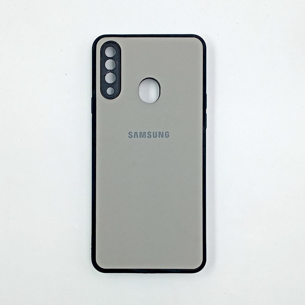 Samsung A20s Logo Silicone back cover with velvet inside protection layer