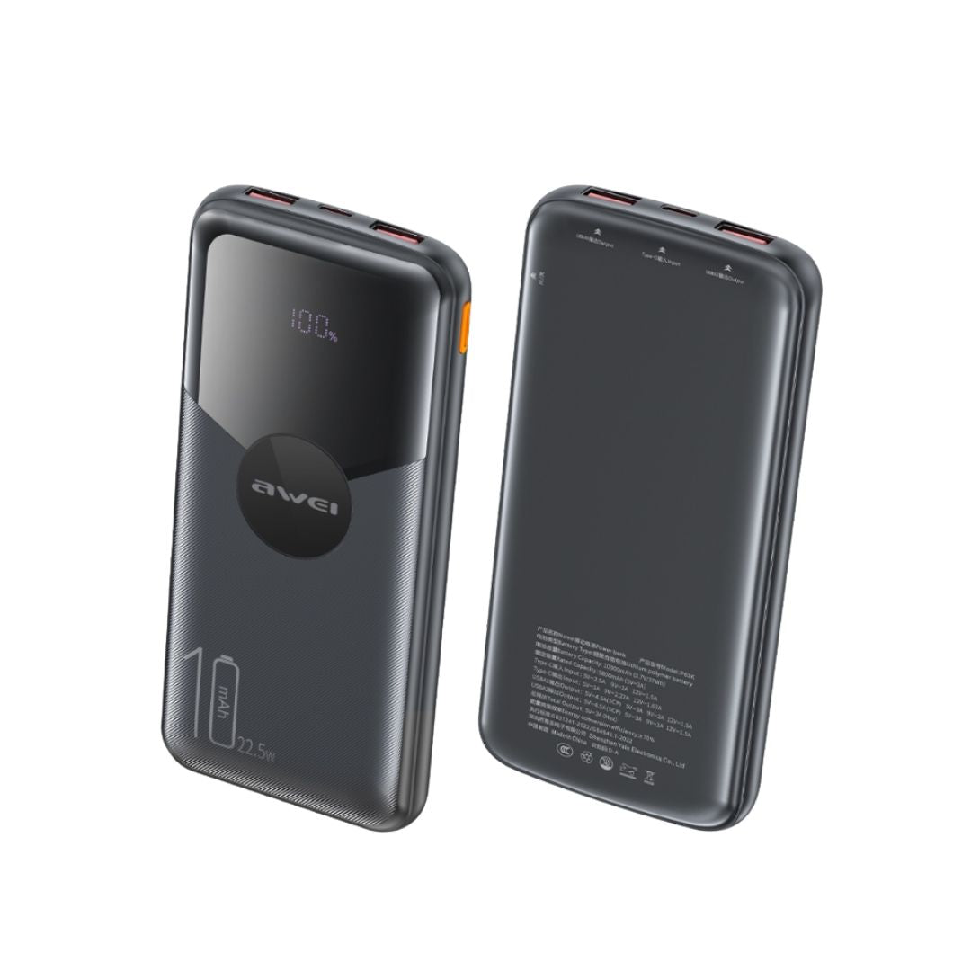 AWEI P63K 10000mAh LCD Power Bank Black