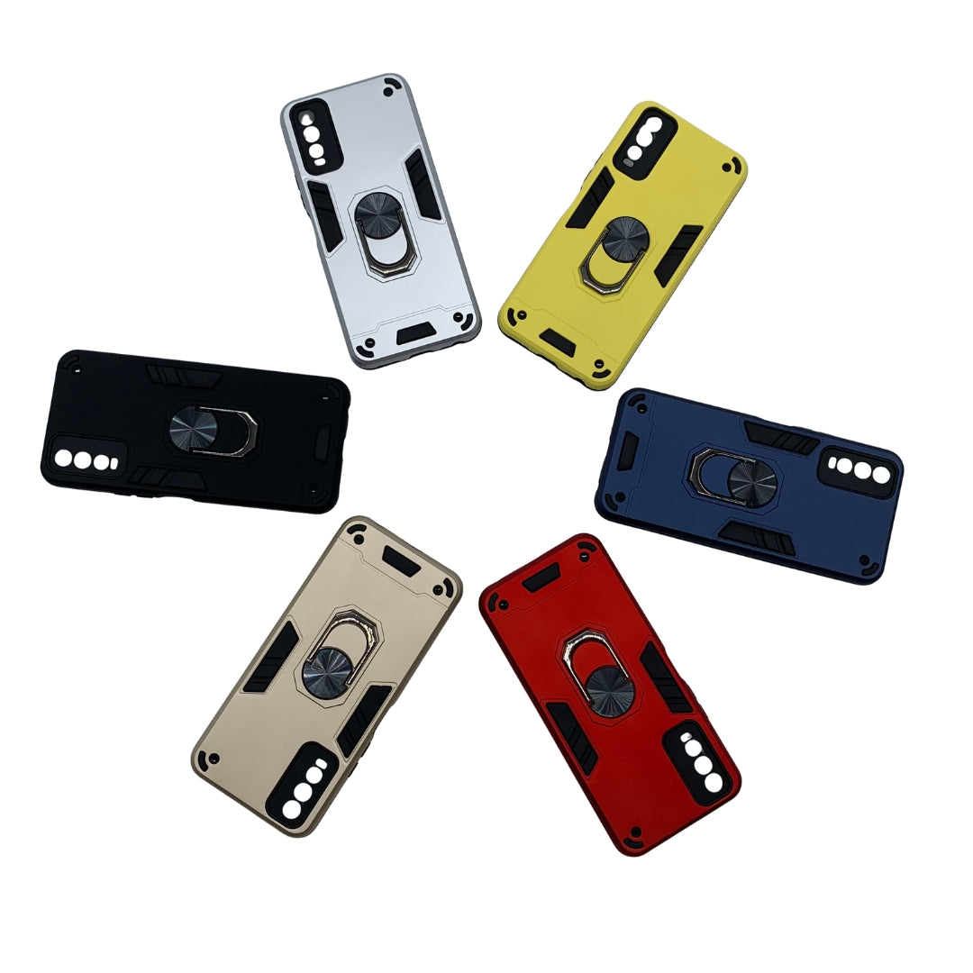 Vivo Y12s Hard PC Case with Ring holder Shockproof armour back Cover