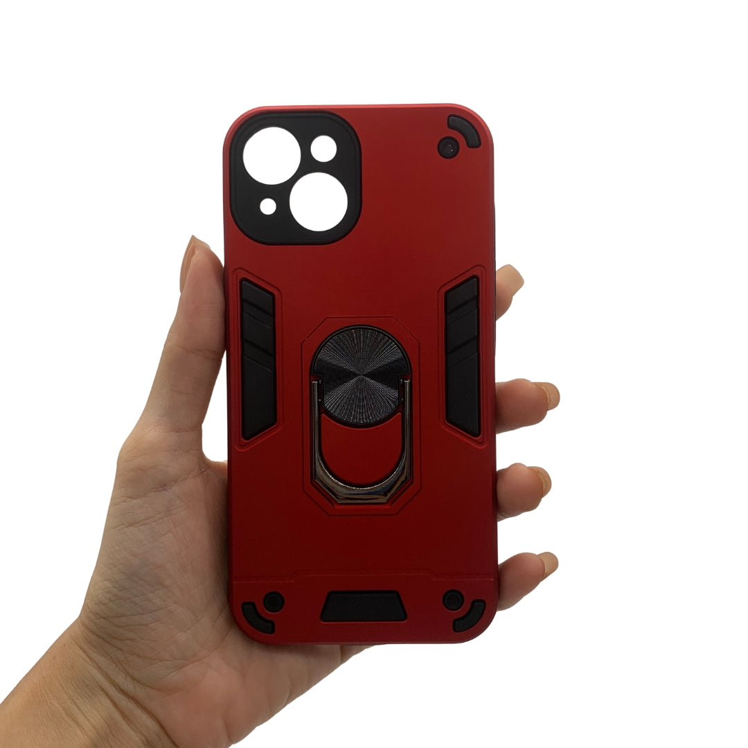 iPhone 14 Hard PC Case with ring holder Shockproof Slim back Cover