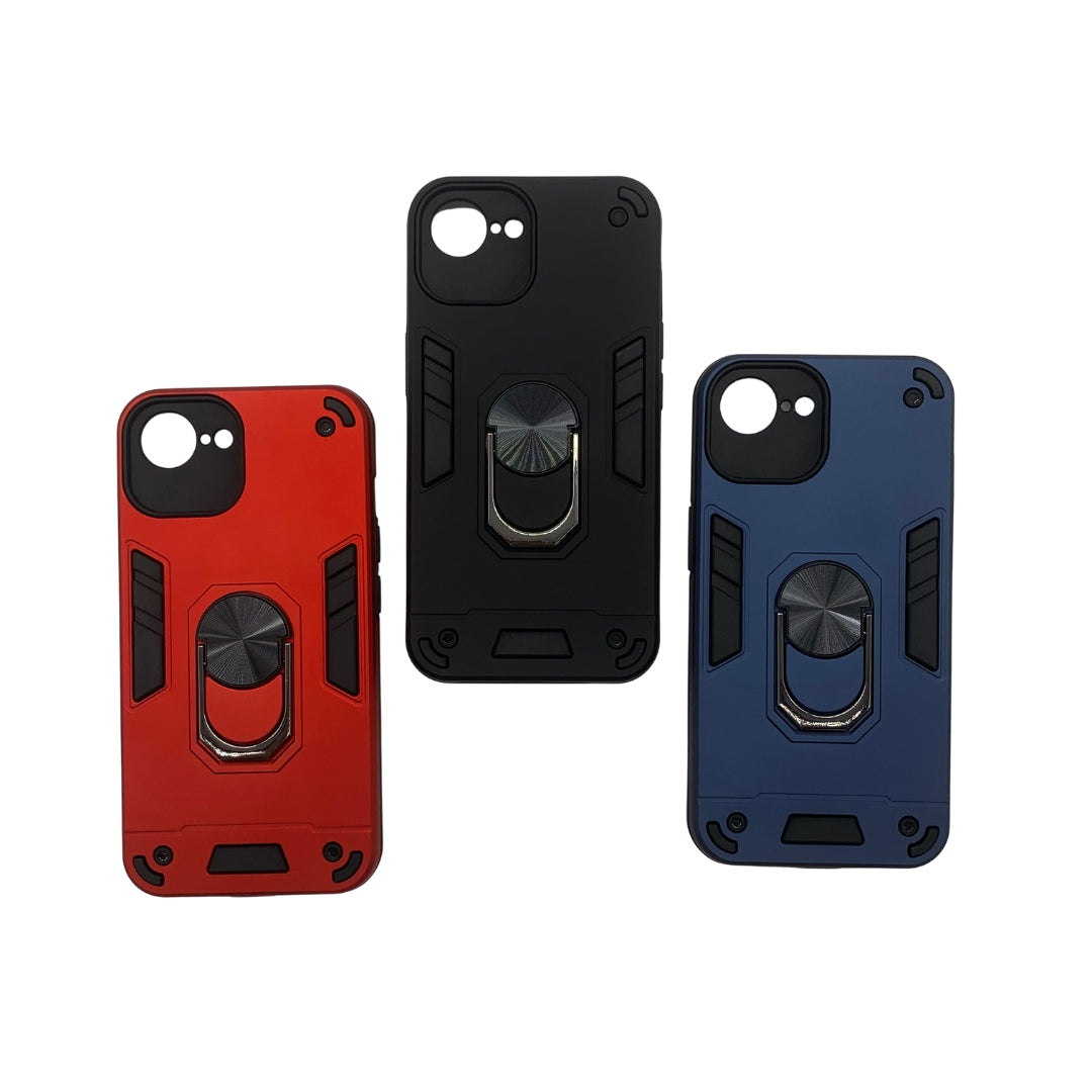 iPhone 16e Hard PC Case with ring holder Shockproof Slim back Cover