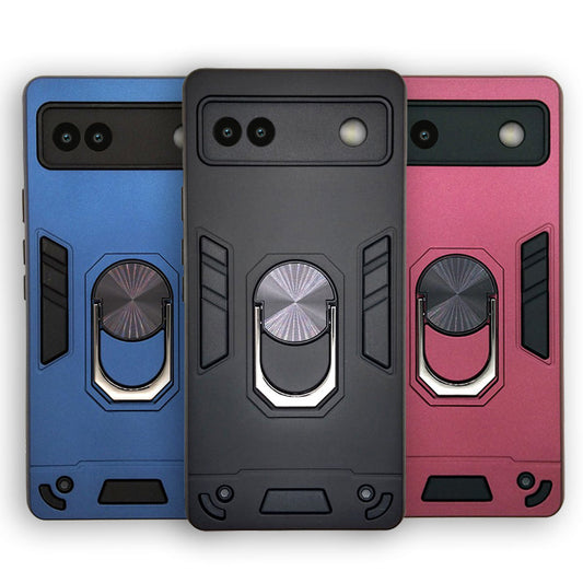 Google Pixel 6A Hard PC Case with ring holder Shockproof Slim back Cover