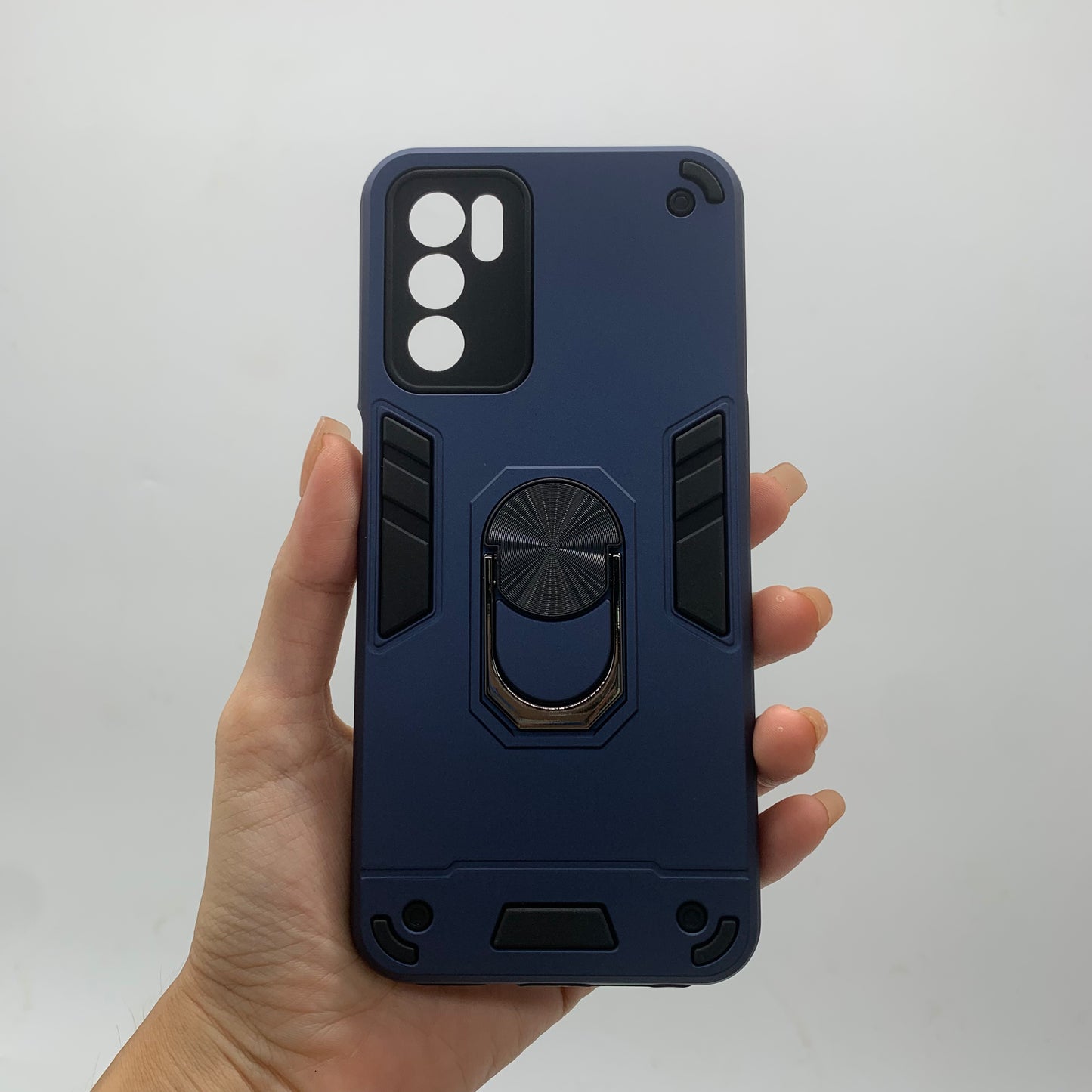 OPPO A16 Hard PC Case with ring holder Shockproof Slim back Cover