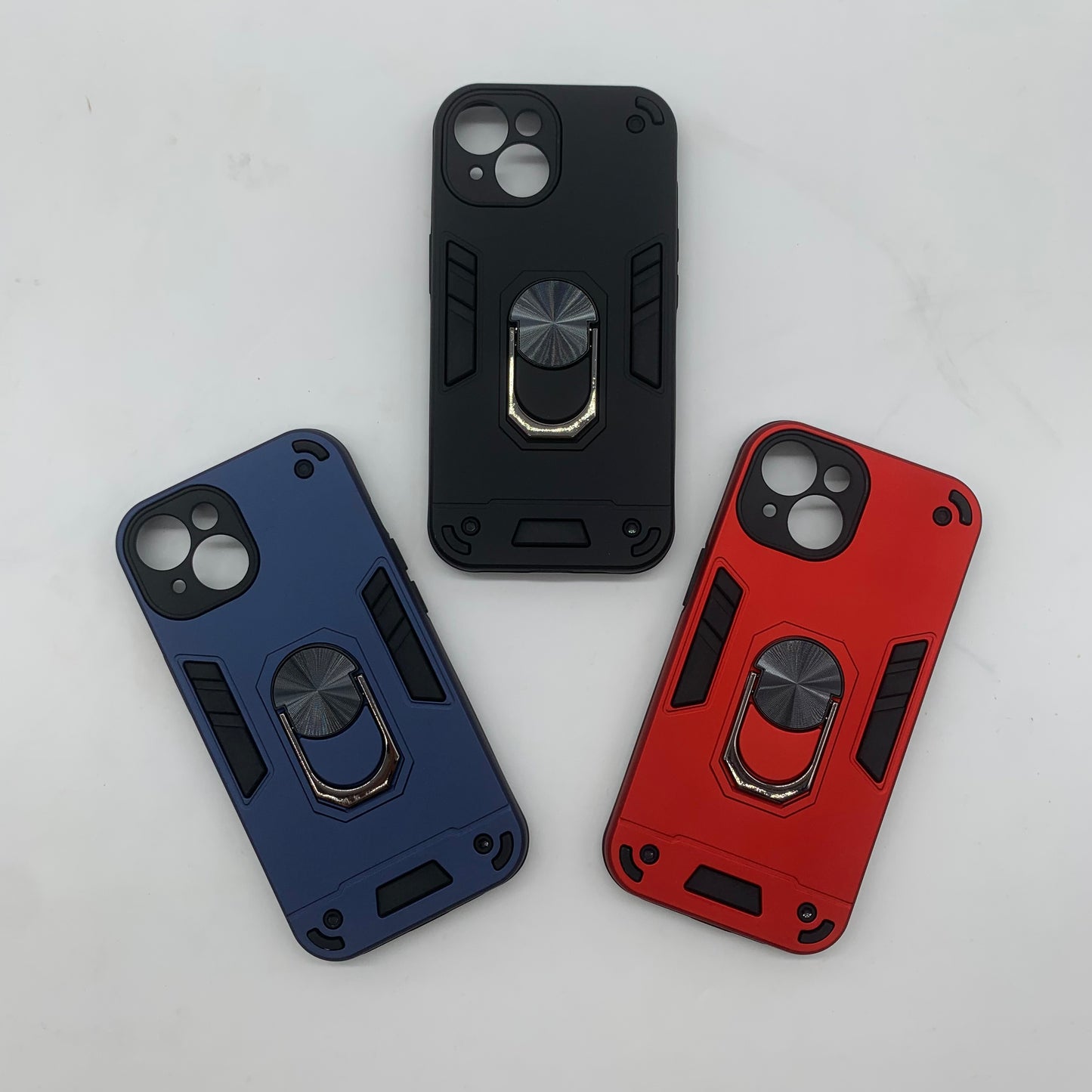 iPhone 15 Hard PC Case with ring holder Shockproof Slim back Cover