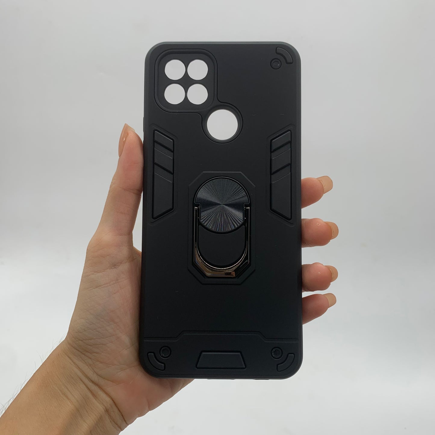 OPPO A15 Hard PC Case with ring holder Shockproof Slim back Cover