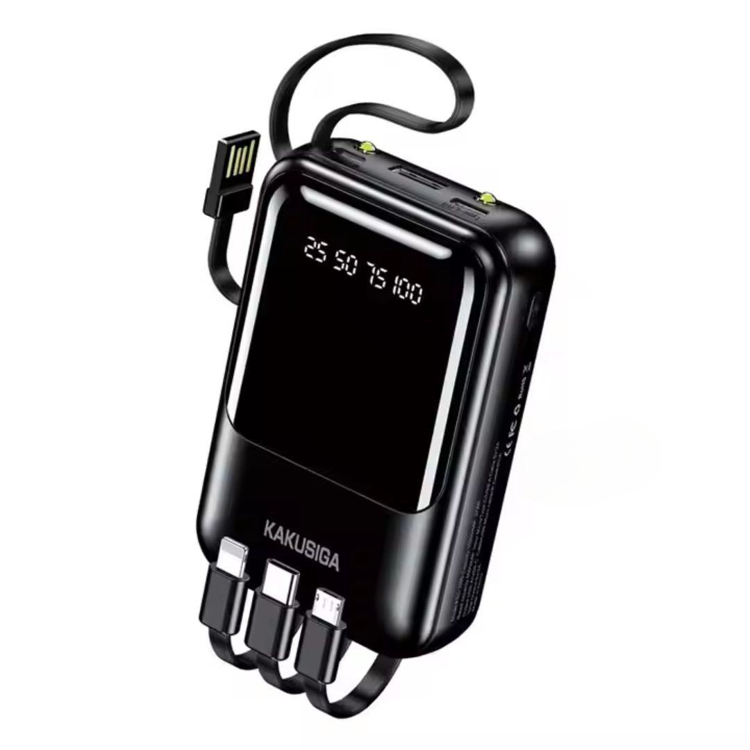 KAKUSIGA KSC-1095 4-in-1 Cable 10000mAh Power Bank Black