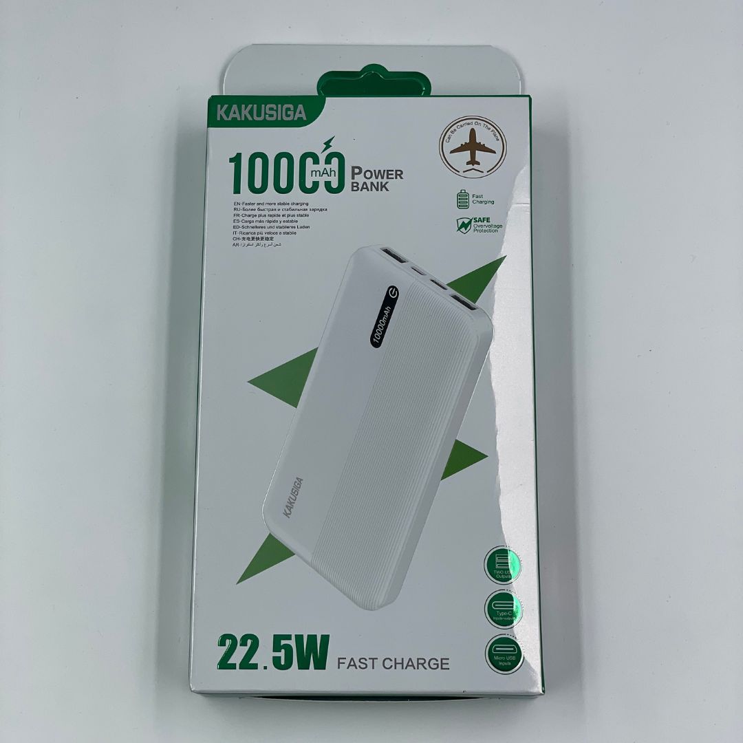 KAKUSIGA KSC-1098 22.5W 10000mAh Power Bank White