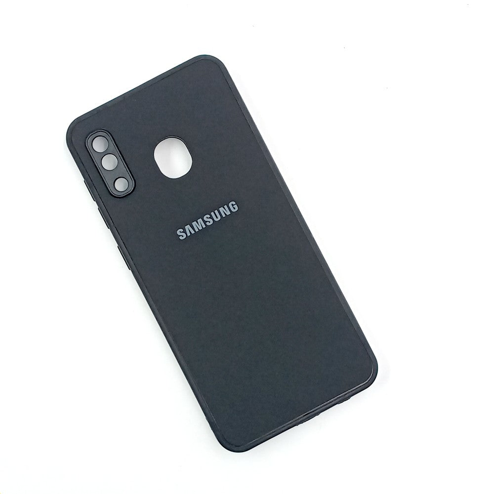 Samsung A20 / A30 / M10s Logo Silicone back cover with velvet inside protection layer
