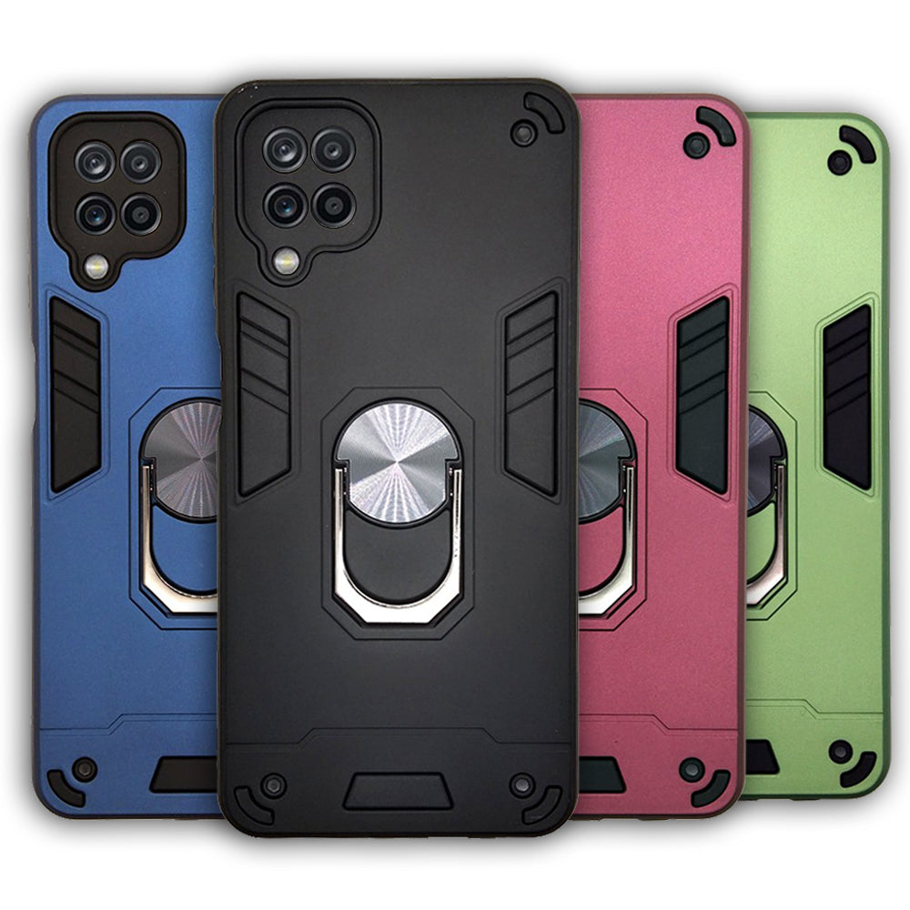 Samsung A12 Hard PC Case with ring holder Shockproof Slim back Cover