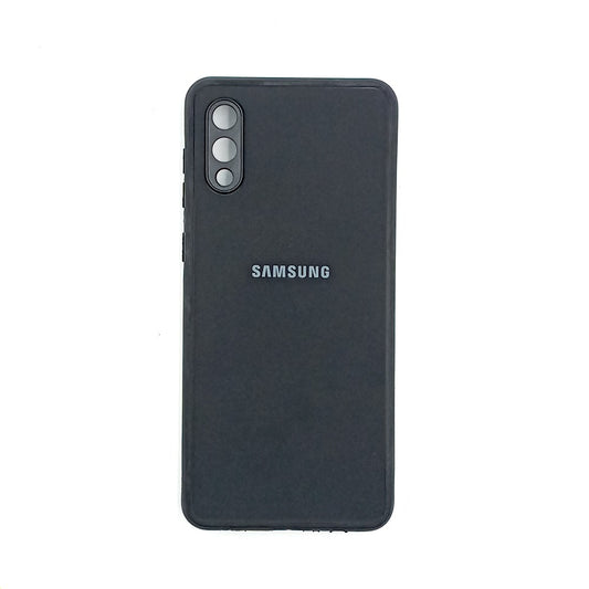 Samsung M02 / A02 Logo Silicone back cover with velvet inside protection layer