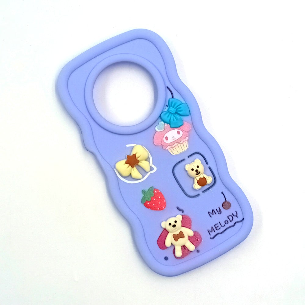 Tecno Spark 30C 4G Cute Cartoon 3D Silicone Phone Case for Girls Soft Wavy Edge Back Cover with Bear Flower & Fun Charms Shockproof Protective Case