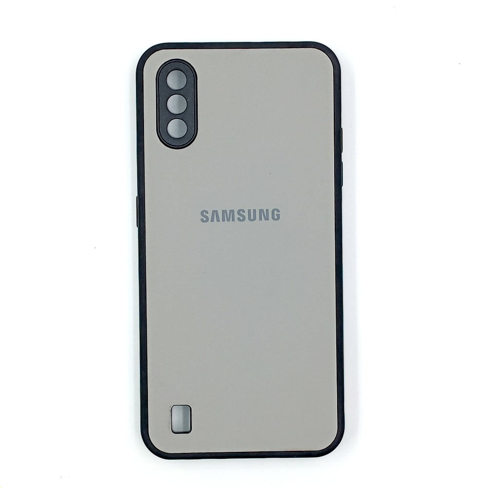 Samsung A01 / M01 Logo Silicone back cover with velvet inside protection layer