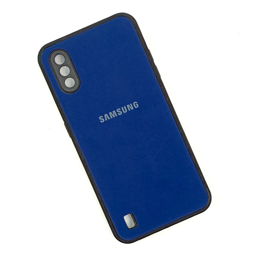 Samsung A01 / M01 Logo Silicone back cover with velvet inside protection layer