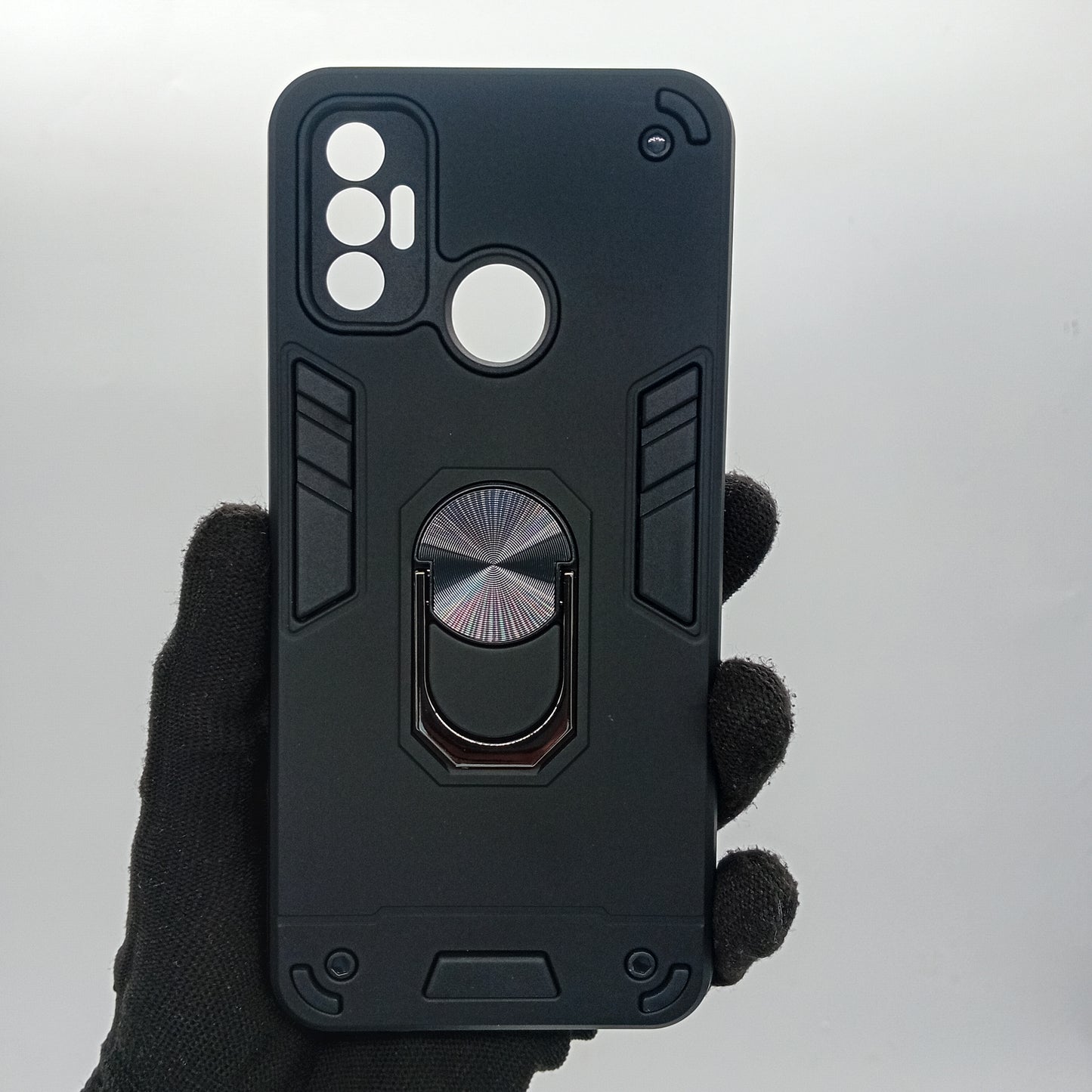 Tecno Spark 7 Hard PC Case with ring holder Shockproof Slim back Cover