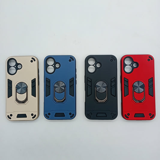 iPhone 16 Hard PC Case with ring holder Shockproof Slim back Cover