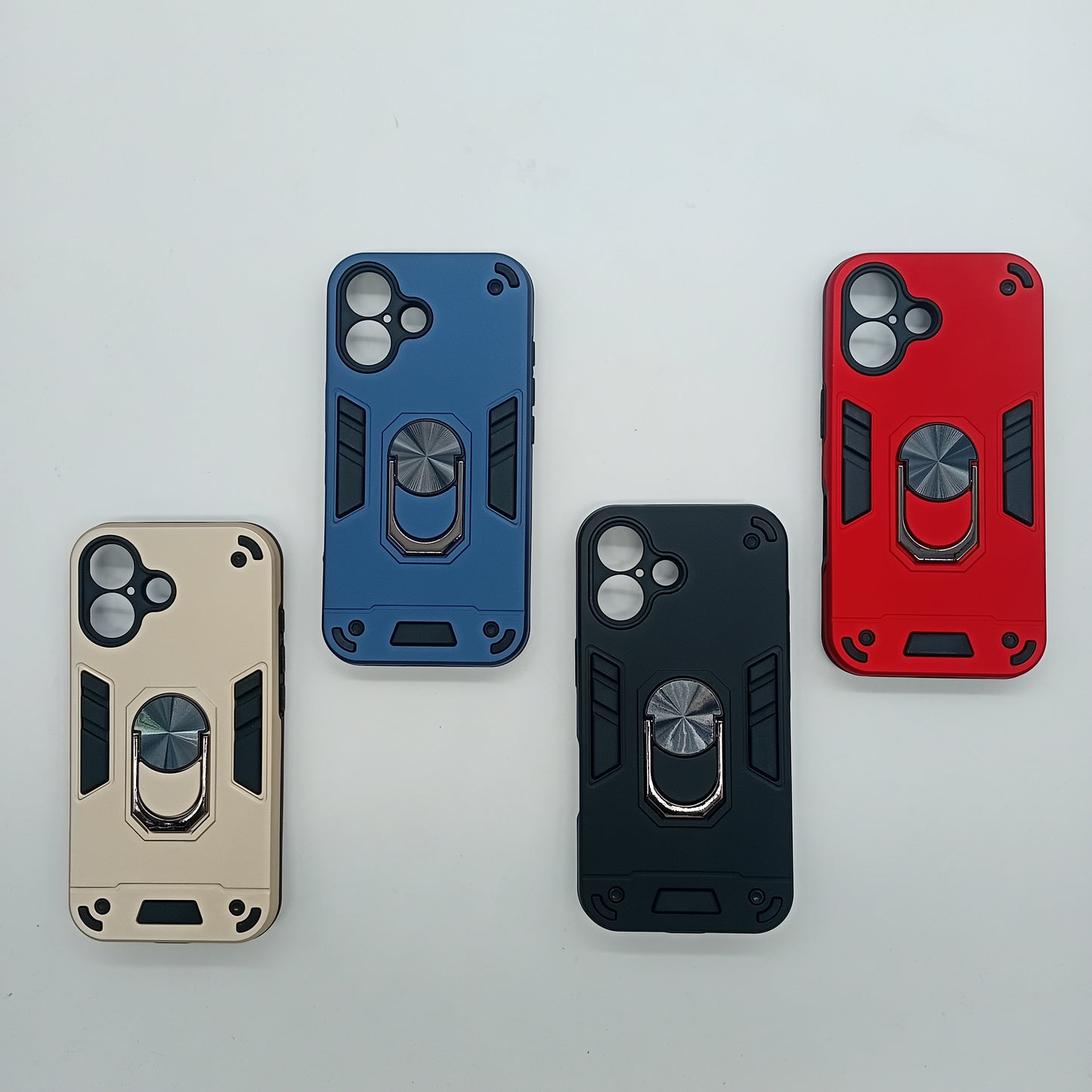 iPhone 16 Hard PC Case with ring holder Shockproof Slim back Cover