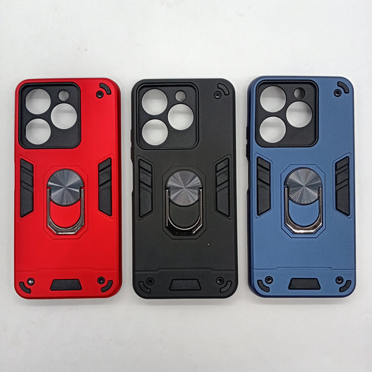 itel A70 Hard PC Case with ring holder Shockproof Slim back Cover