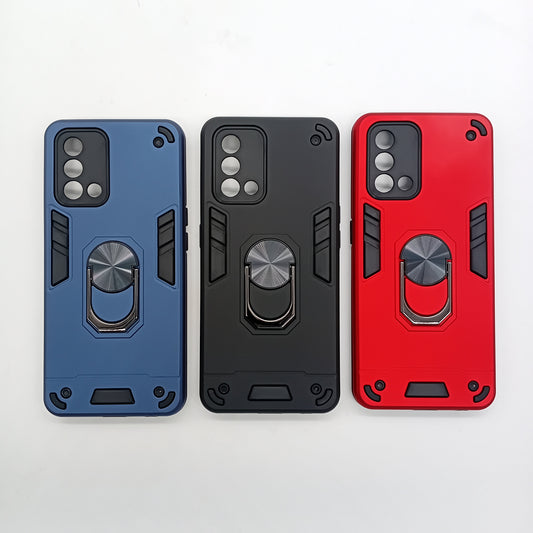OPPO F19 Hard PC Case with ring holder Shockproof Slim back Cover