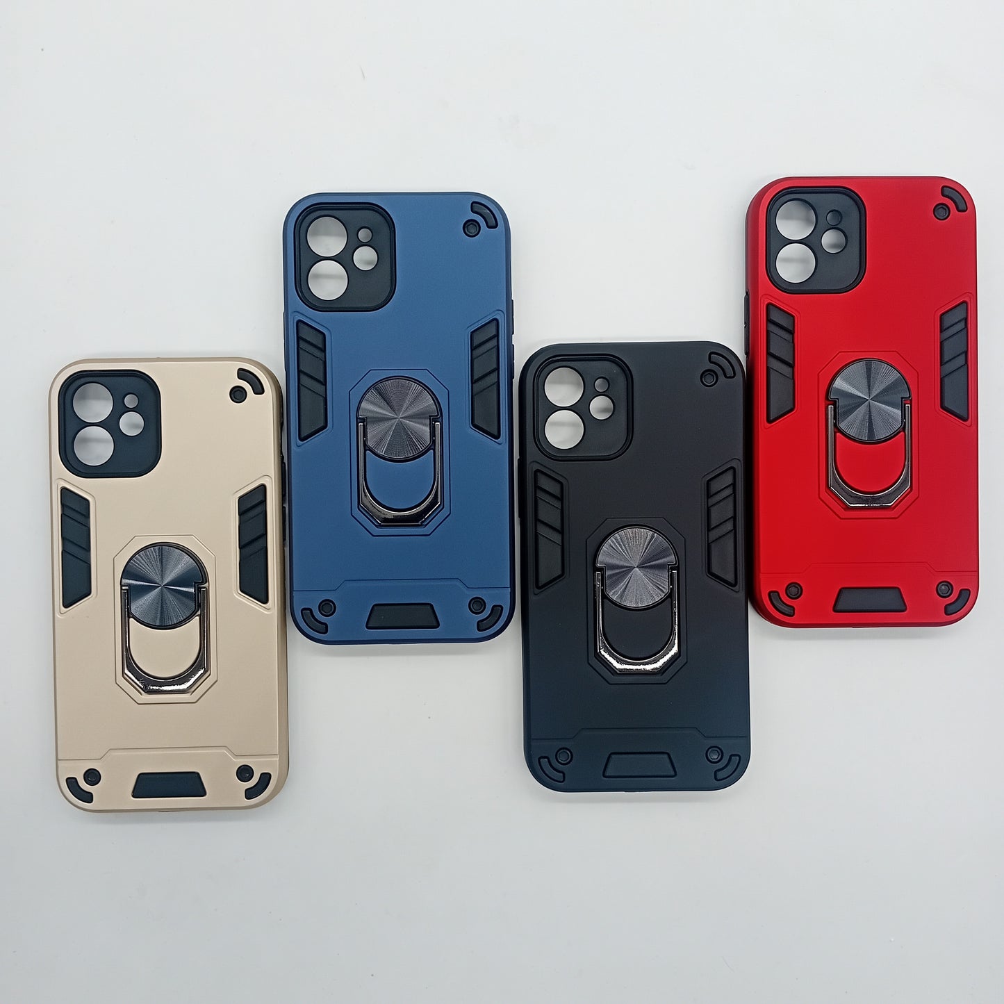 iPhone 12 Hard PC Case with ring holder Shockproof Slim back Cover