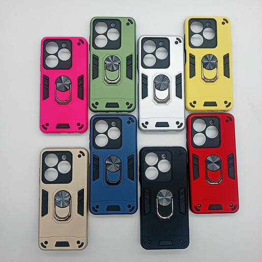 infinix Smart 8 Hard PC Case with ring holder Shockproof Slim back Cover