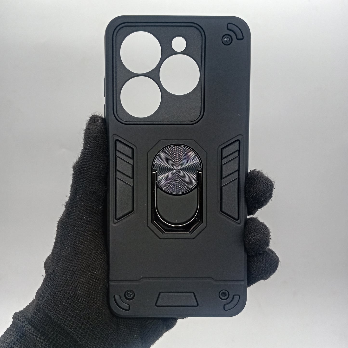 infinix Smart 8 Hard PC Case with ring holder Shockproof Slim back Cover