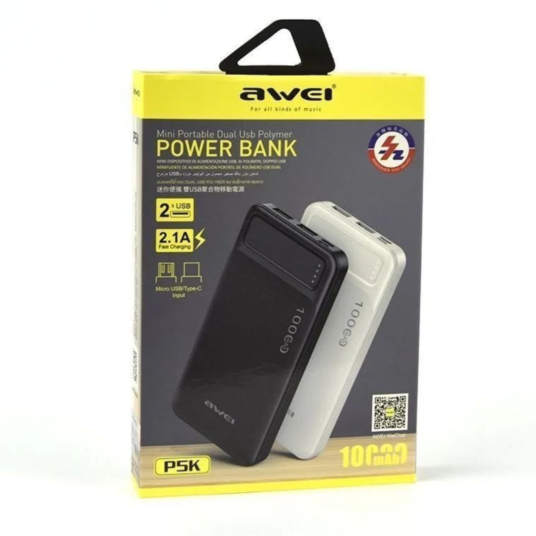 AWEI P5K 10000mAh Power Bank Black