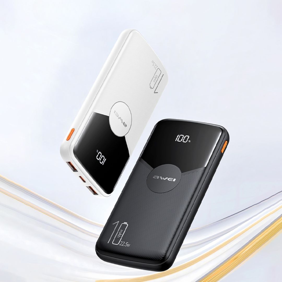 AWEI P63K 10000mAh LCD Power Bank White
