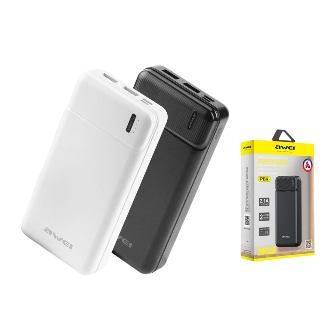 AWEI P6K 20000mAh Power Bank White