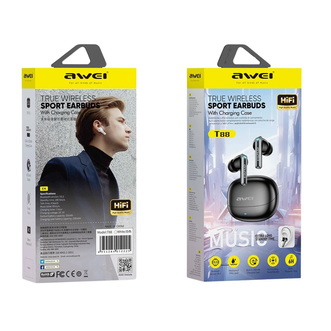 AWEI T88 TWS Bluetooth Earbuds