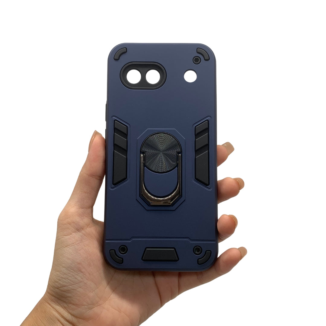 Google Pixel 8A Hard PC Case with Metal ring holder Shockproof Slim back Cover