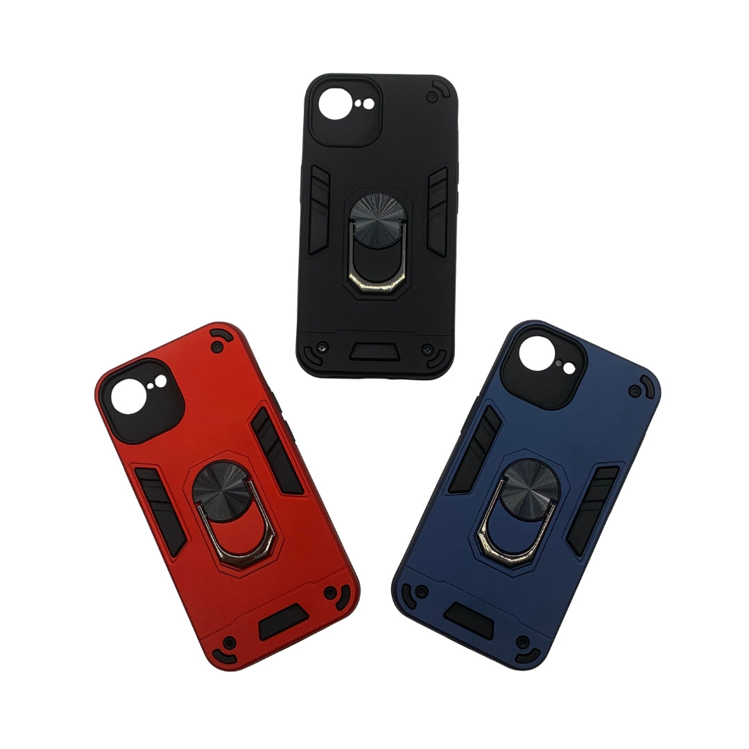 iPhone 16e Hard PC Case with ring holder Shockproof Slim back Cover