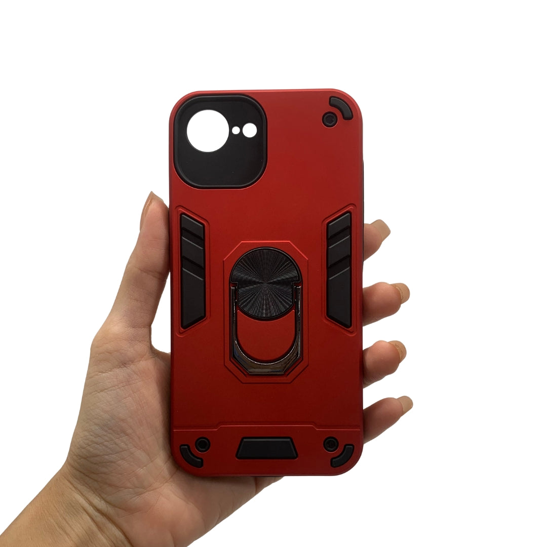 iPhone 16e Hard PC Case with ring holder Shockproof Slim back Cover