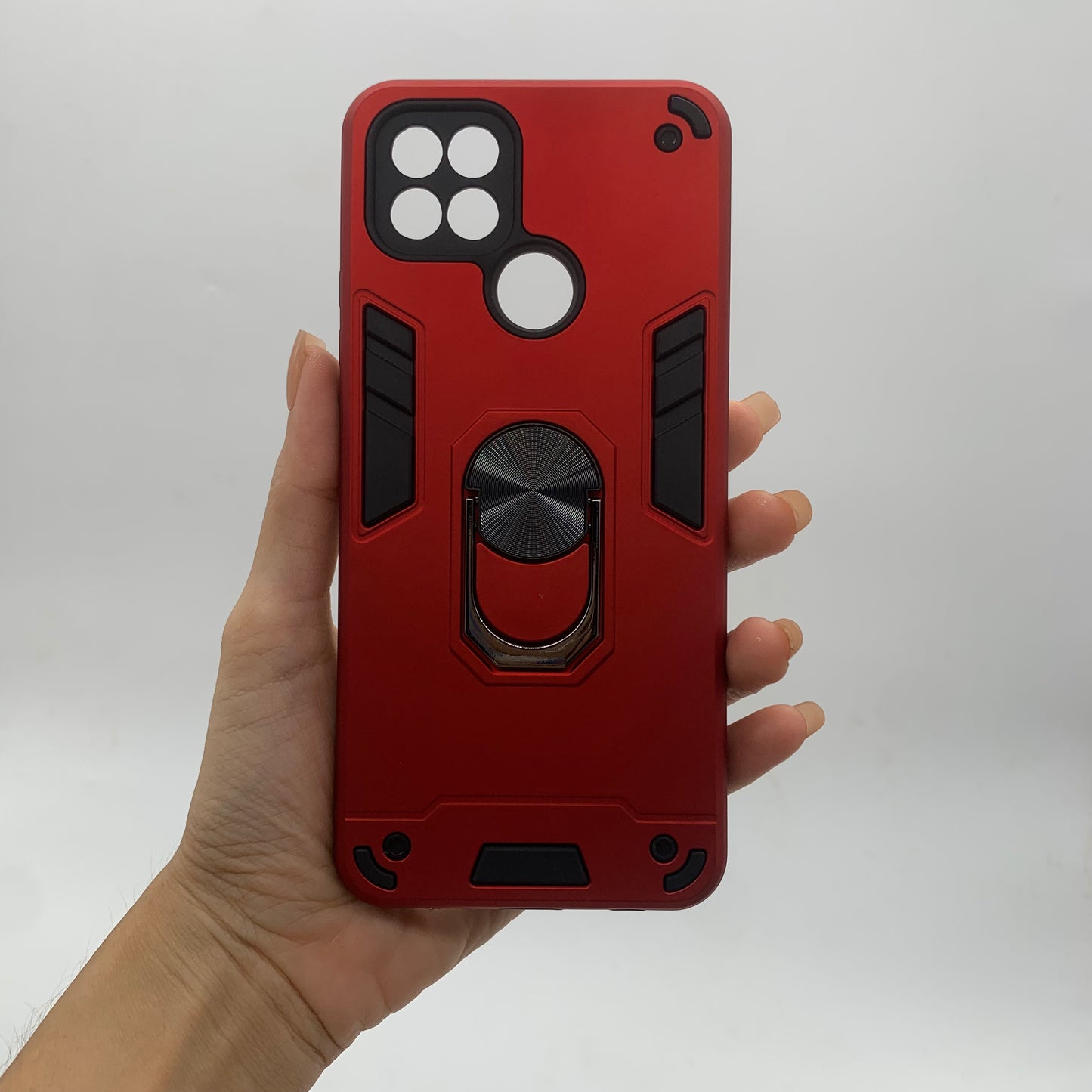 OPPO A15 Hard PC Case with ring holder Shockproof Slim back Cover