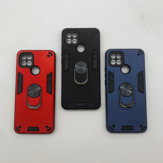 OPPO A15 Hard PC Case with ring holder Shockproof Slim back Cover