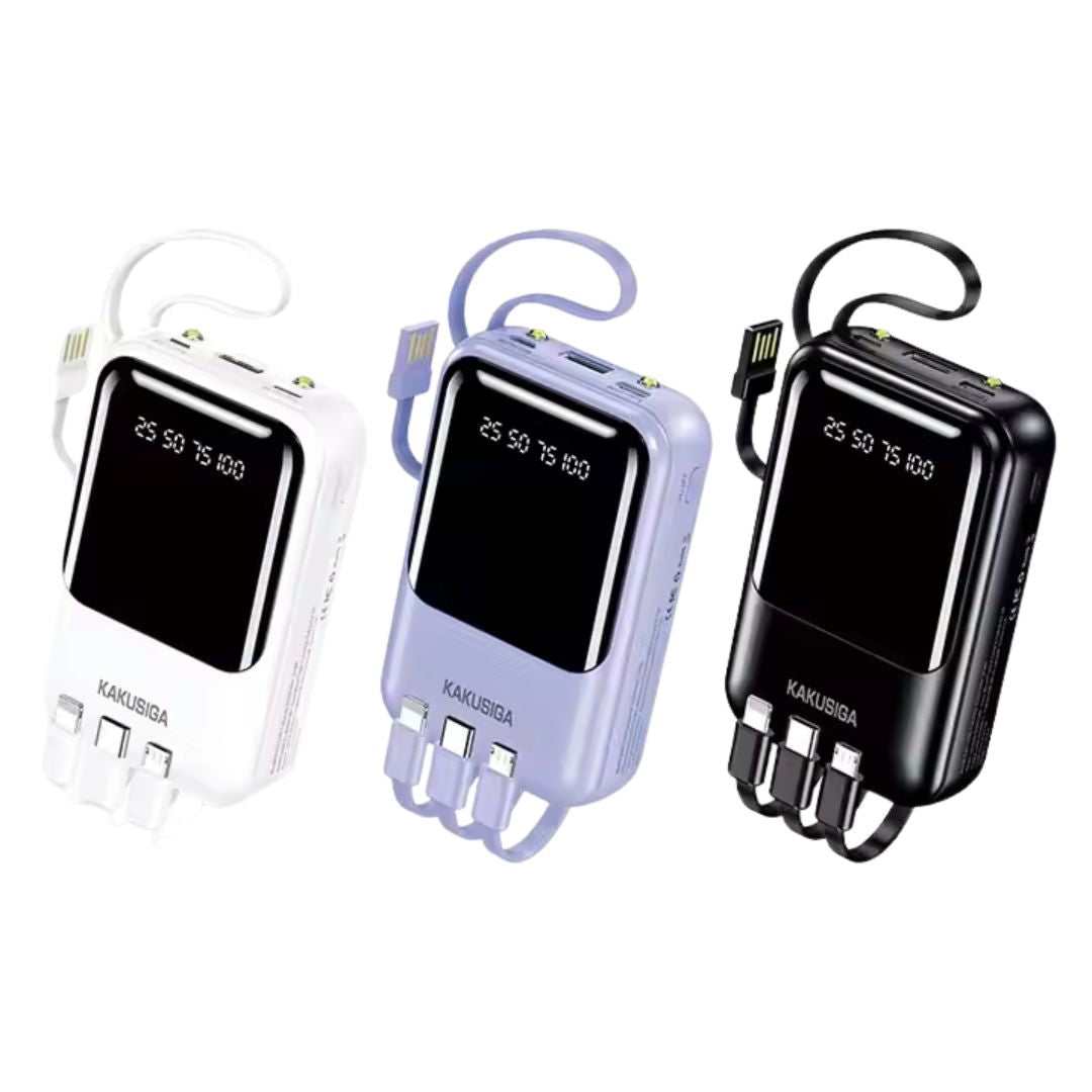 KAKUSIGA KSC-1095 4-in-1 Cable 10000mAh Power Bank Black