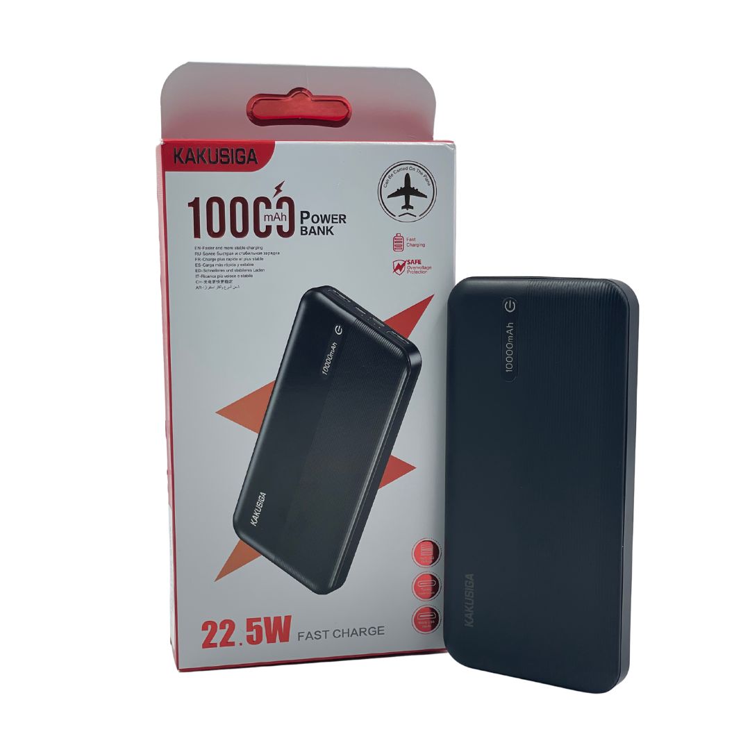 KAKUSIGA KSC-1098 22.5W 10000mAh Power Bank Black