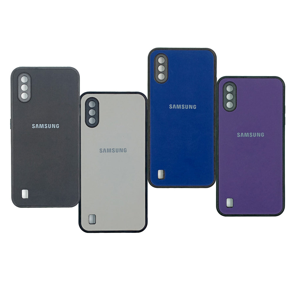 Samsung A01 / M01 Logo Silicone back cover with velvet inside protection layer