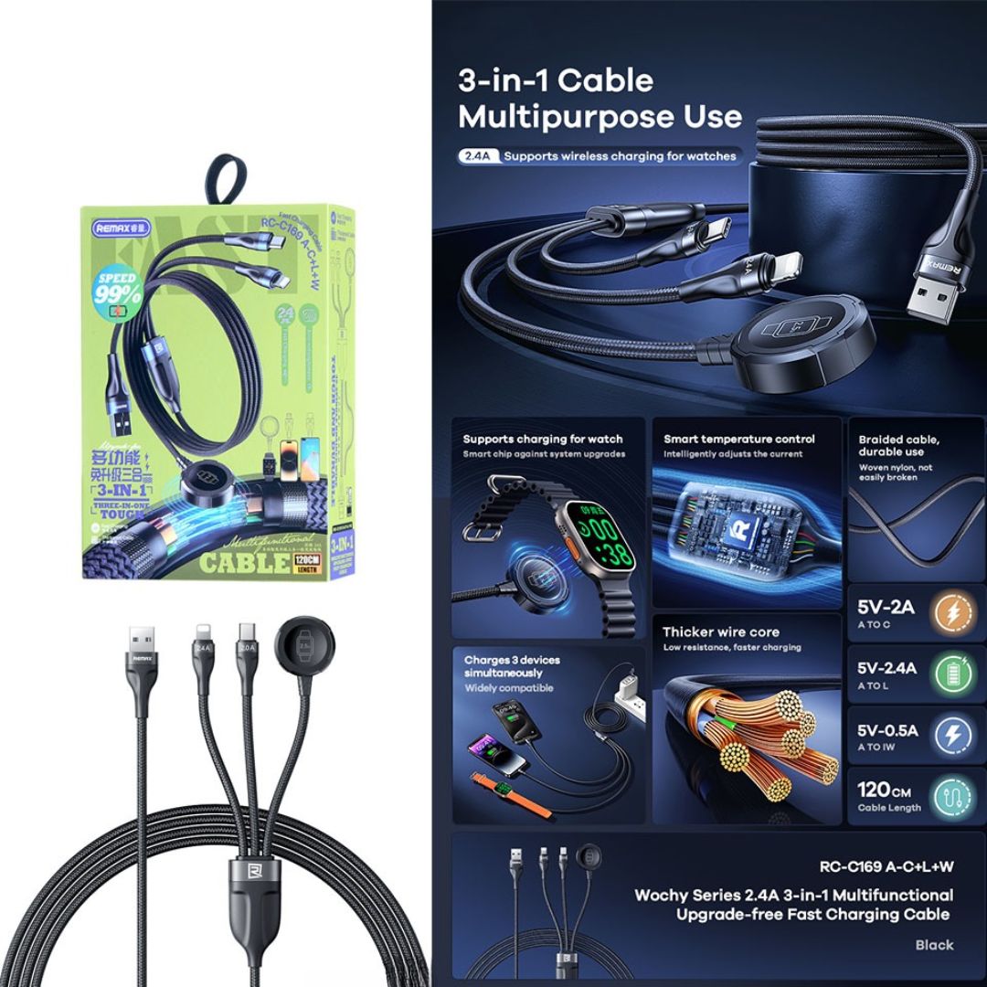 REMAX RC-C169 3-in-1 Charging Cable