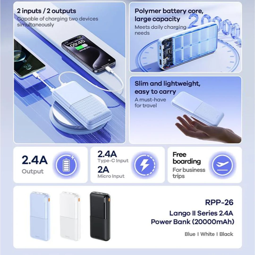 Remax Lango II 20000mAh Power Bank RPP-26