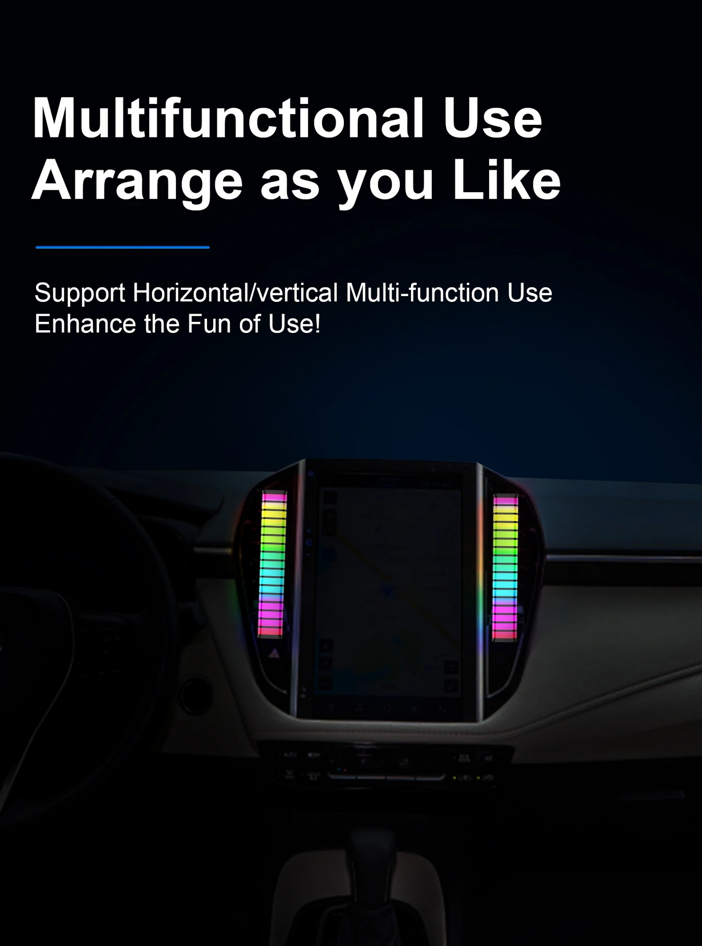 17 RGB Visible Music Car LED Sound Light Bar 3D Rhythm Pickup Ambient Atmosphere Lamp with Air Freshener Car Interior Decorative Lights Sri Lanka