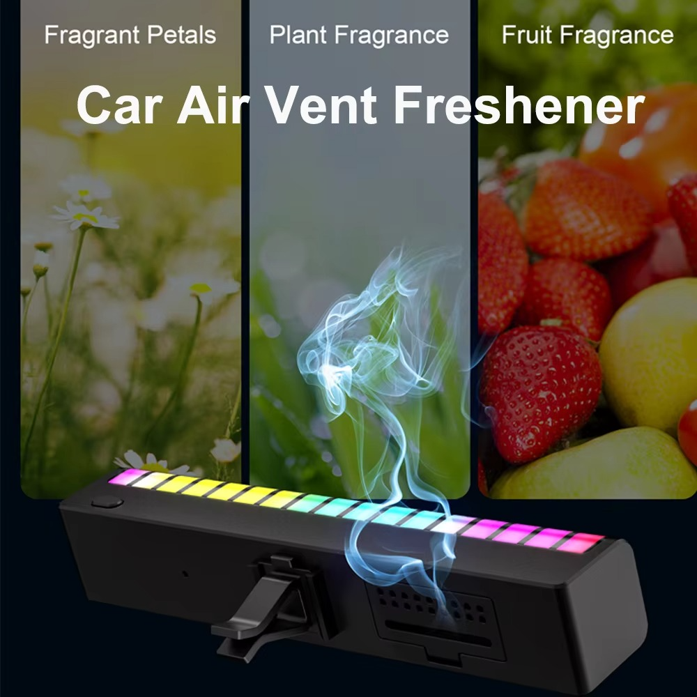 17 RGB Visible Music Car LED Sound Light Bar 3D Rhythm Pickup Ambient Atmosphere Lamp with Air Freshener Car Interior Decorative Lights Sri Lanka