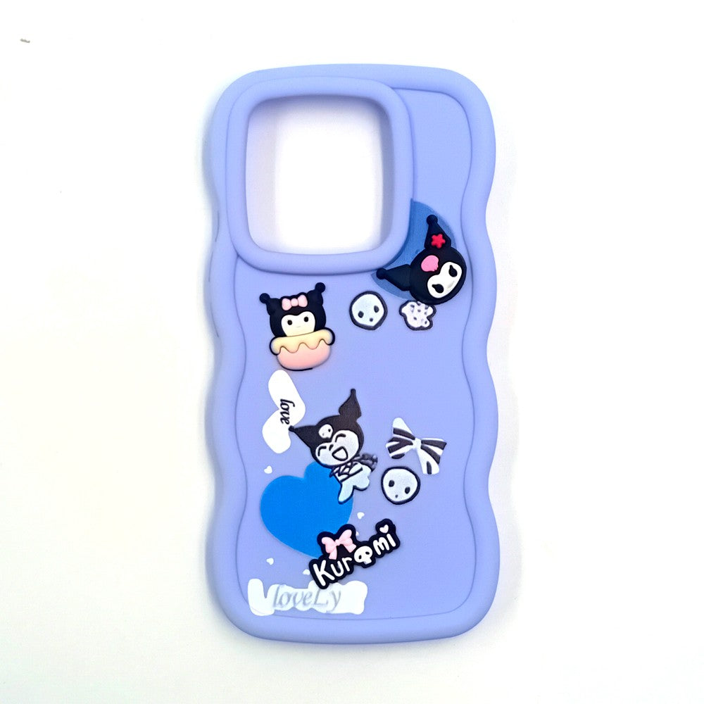 Redmi Note 14 5G Cute Cartoon 3D Silicone Phone Case for Girls Soft Wavy Edge Back Cover with Bear Flower & Fun Charms Shockproof Protective Case