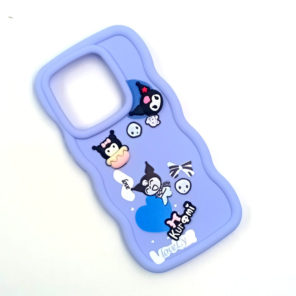 Redmi Note 14 5G Cute Cartoon 3D Silicone Phone Case for Girls Soft Wavy Edge Back Cover with Bear Flower & Fun Charms Shockproof Protective Case