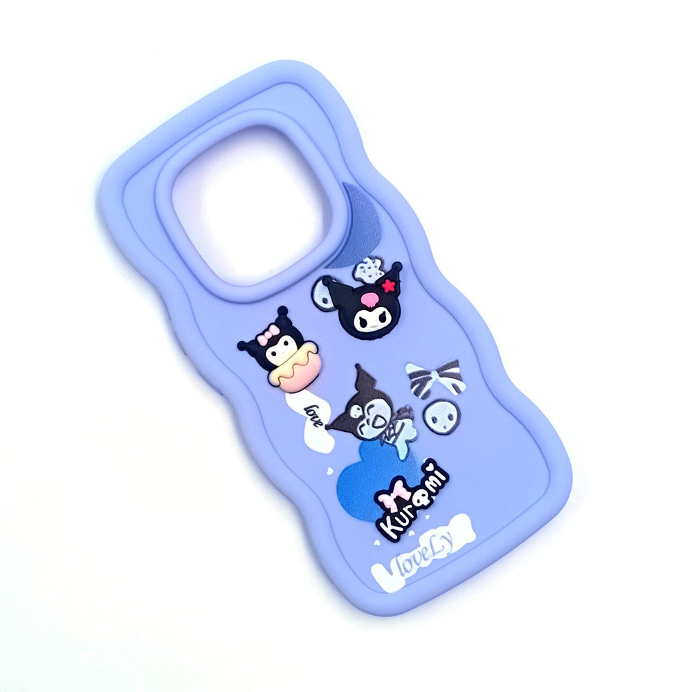 Redmi Note 14 Pro 4G Cute Cartoon 3D Silicone Phone Case for Girls Soft Wavy Edge Back Cover with Bear Flower & Fun Charms Shockproof Protective Case